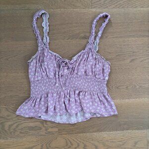 Light purple floral peplum tank